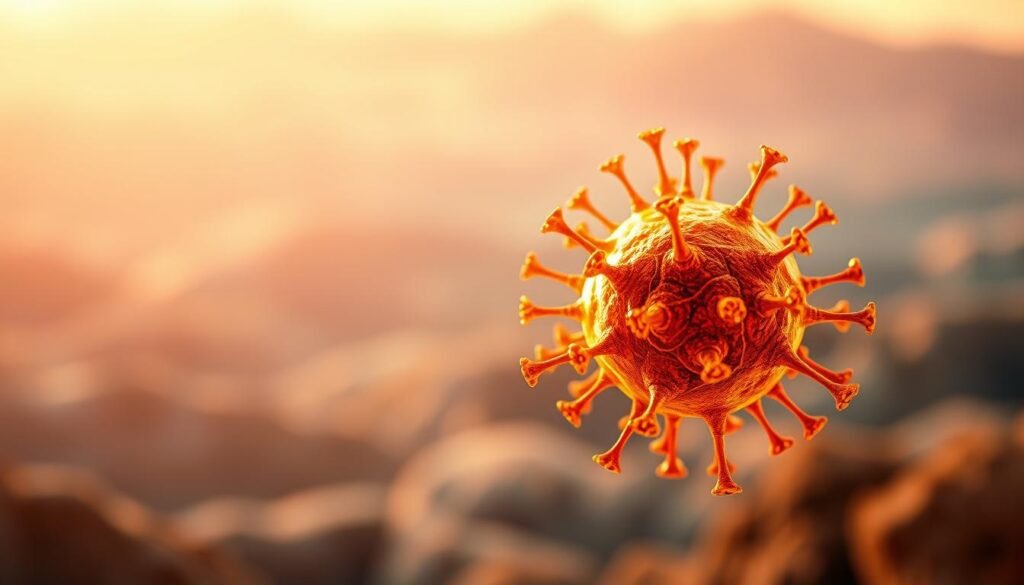 A vibrant, high-resolution image depicting the impact of vitamin E on the immune system. In the foreground, a stylized representation of a human immune cell, rendered in warm shades of gold and amber, symbolizing the protective and rejuvenating effects of vitamin E. In the middle ground, a network of interconnected cells and molecules, showcasing the complex interactions within the immune system. The background features a subtle, ethereal landscape with soft, glowing hues, conveying a sense of harmony and balance. The overall composition should evoke a sense of vitality, resilience, and the synergistic relationship between vitamin E and the body's natural defenses. Lighting should be natural and diffused, with a slight vignette effect to draw the viewer's attention to the central elements. The angle should be slightly elevated, providing a comprehensive view of the scene. A vibrant, high-resolution image depicting the impact of vitamin E on the immune system. In the foreground, a stylized representation of a human immune cell, rendered in warm shades of gold and amber, symbolizing the protective and rejuvenating effects of vitamin E. In the middle ground, a network of interconnected cells and molecules, showcasing the complex interactions within the immune system. The background features a subtle, ethereal landscape with soft, glowing hues, conveying a sense of harmony and balance. The overall composition should evoke a sense of vitality, resilience, and the synergistic relationship between vitamin E and the body's natural defenses. Lighting should be natural and diffused, with a slight vignette effect to draw the viewer's attention to the central elements. The angle should be slightly elevated, providing a comprehensive view of the scene.